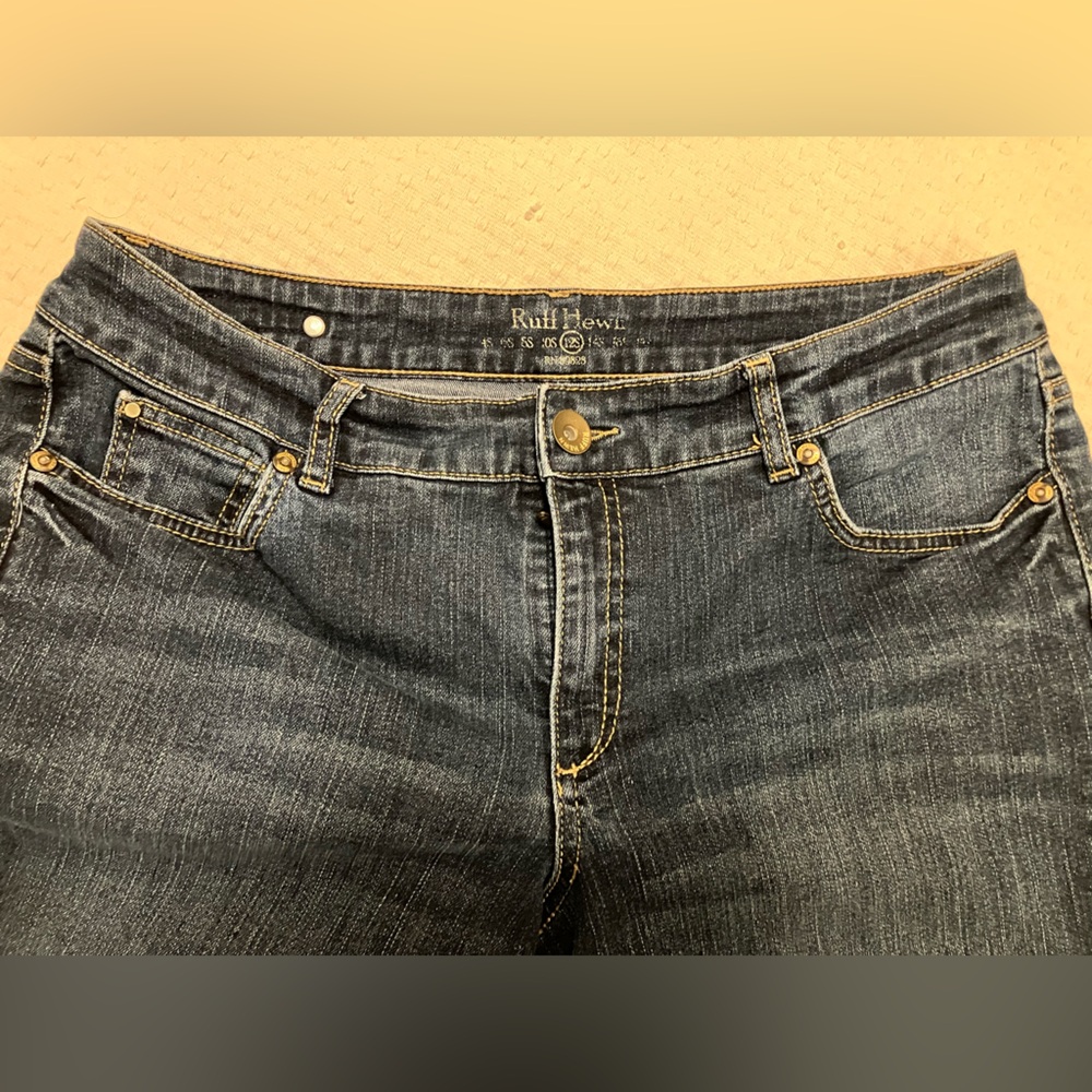 VTG 1981 Ruff Hewn Dark Wash mid rise bootcut jeans Women’s size 12S 5 pocket - Picture 2 of 8